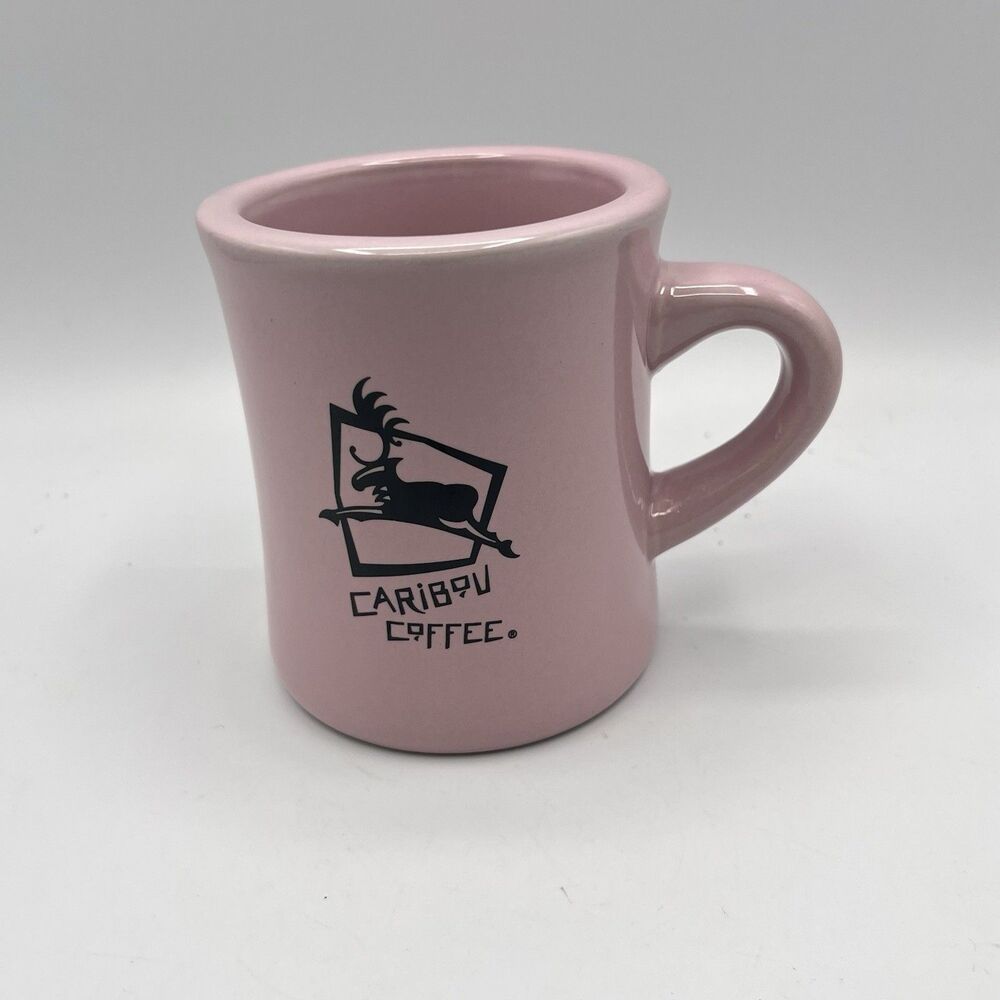 Caribou Coffee Mug Retired Logo "Life Is Short Stay Awake For It" Pink 12oz